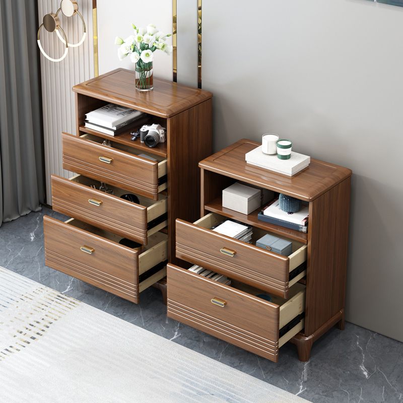 Mid-Century Modern Chest with 1 Shelf and Drawers and Legs in Walnut Clearhalo 'Cabinets & Chests' 'cabinets_chests' 'furn' 'furn_cabinets_chests' 'Furniture' 'Living Room Furniture' 1200x1200_39f16338-f5a4-43b5-919d-287708bf0303