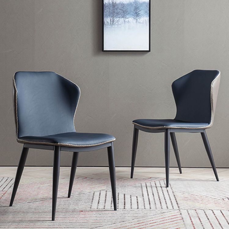 Contemporary Metal Dining Armless Chair Wingback Chair for Home Use (Set of 2) Clearhalo ' kitchen&dining_furn' 'Dining Chairs' 'Dining Tables & Seating' 'dining_chair' 'furn' 'furn_dining_chair' 'Furniture' 'furniture_dining_chair' 'Kitchen & Dining Furniture' 'kitchen' 1200x1200_39f1bb58-248f-4fd8-88eb-25bbe97dfa51