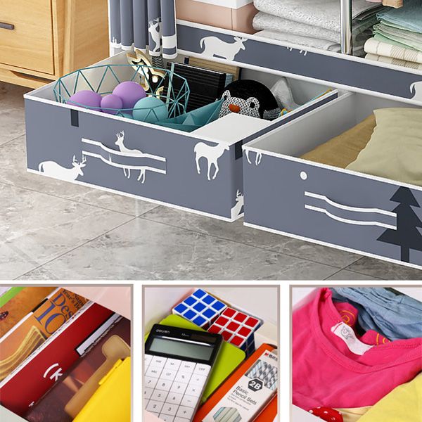 Steel Frame Wardrobe Cabinet Modern Style Wardrobe Armoire with Drawer Clearhalo 'Armoires & Wardrobes' 'armoires_wardrobes' 'Bedroom Furniture' 'furn' 'furn_armoires_wardrobes' 'Furniture' 1200x1200_39f422db-771d-4d7e-b39d-e98c02ce18b0