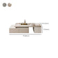Rectangle Stone Cocktail Table Glam Single Coffee Table with Storage Drawers