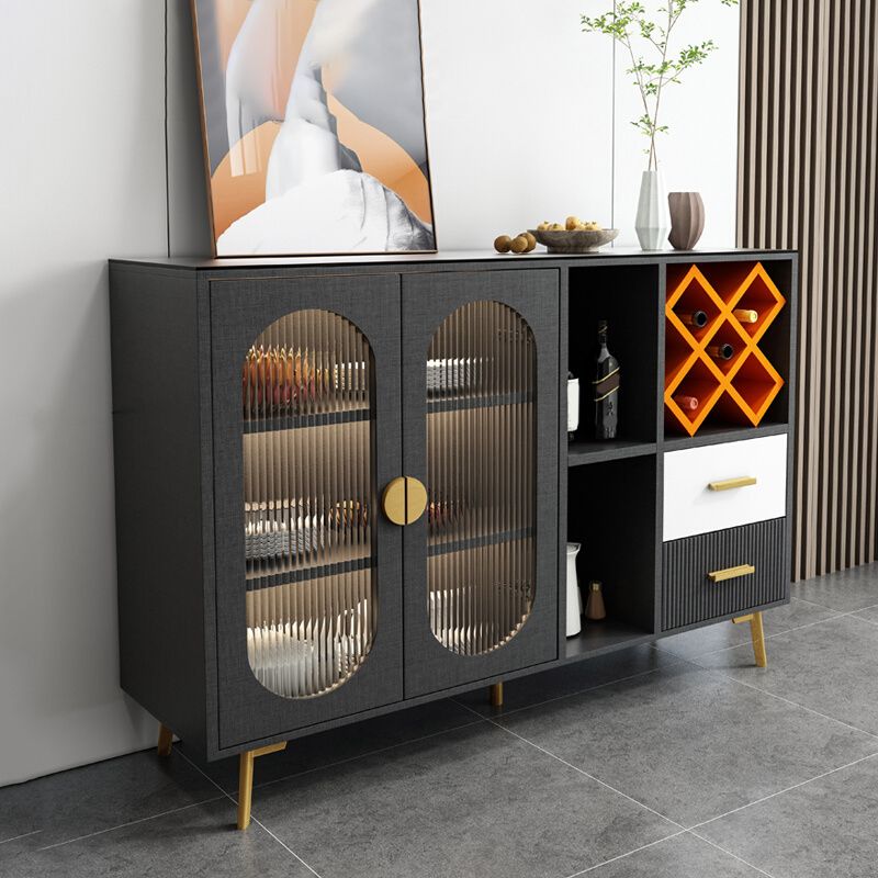 Armoires modernes buffet buffet 2 dessins et buffet 2 portes avec des lumières LED