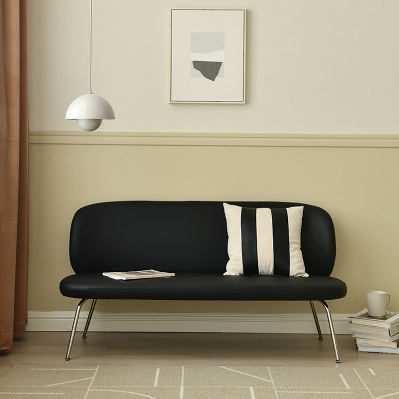 Faux Leather Modern Settee 2-seat Armless Seating in Black/Green Clearhalo 'furn' 'furn_sofas' 'Furniture' 'Living Room Furniture' 'Sofa' 'sofas' 1200x1200_39f72feb-8ffb-4cf0-9935-724ef705e407