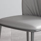 Modern Indoor Side Chair with Grey Metal Legs Faux Leather Dining Chair for Home