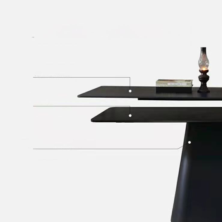 Moderne eetgelegenheid 1/4/5/7 PCS Zwart rechthoekige eettafel met gestoffeerde stoelen