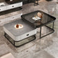 Modern Metal Frame Cocktail Table Square Glass / Slate Coffee Table with Drawer Clearhalo 'Coffee & Accent Tables' 'Coffee Tables' 'coffee_tables' 'furn' 'furn_coffee_tables' 'Furniture' 'Living Room Furniture' 1200x1200_39f9eb82-cb96-4e92-9389-b308ea124ad7