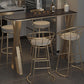 Glam Stone Indoor Pub Bar Table Gold Iron Bar Dining Table with Double Pedestal Clearhalo 'Bar Furniture' 'Bar Tables' 'bar_tables' 'furn' 'furn_bar_tables' 'Furniture' 'furniture_bar_tables' 'Kitchen & Dining Furniture' 'kitchen&dining_furn' 'kitchen' 1200x1200_39faa591-94d3-42c7-a541-f6fe9939d680