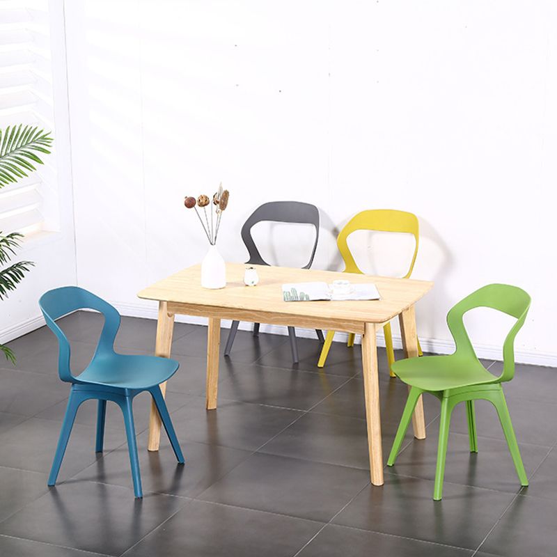 Contemporary Kitchen Dining Chair Vinyl Open Back Side Chair Clearhalo 'Dining Chairs' 'Dining Tables & Seating' 'dining_chair' 'furn' 'furn_dining_chair' 'Furniture' 'Kitchen & Dining Furniture' 1200x1200_39fda7ec-cb3b-4275-869a-0345bf604fa0