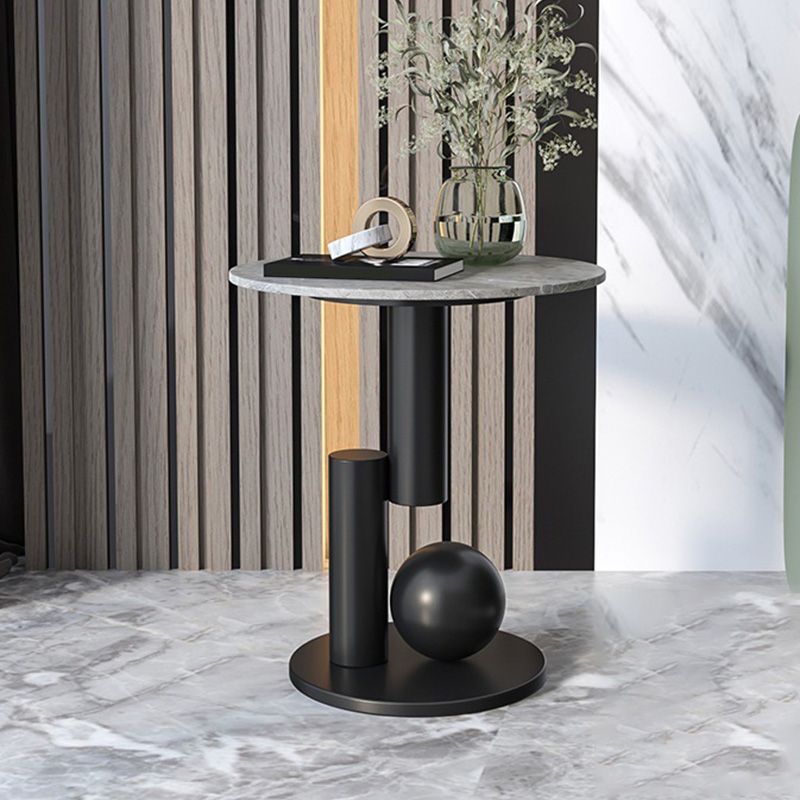 Modern Style Rock Slab Top with Black/gold Metal Work Base Side Table Clearhalo 'Coffee & Accent Tables' 'End & Side Tables' 'end_side_table' 'Furniture' 'furniture_end_side_table' 'Living Room Furniture' 1200x1200_39fdcff1-51c6-4409-86e4-368f20f26a6c