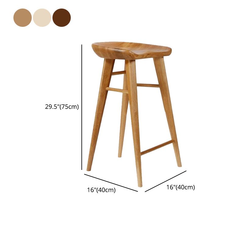 Modern Armless Counter Stool Wood Cafe Bar Stool with Wooden Seat and Pedal Clearhalo 'Bar Furniture' 'Bar Stools' 'bar_stools' 'furn' 'furn_bar_stools' 'Furniture' 'furniture_bar_stools' 'Kitchen & Dining Furniture' 1200x1200_39fdf7a3-893a-46b8-92ea-dab773e412cc