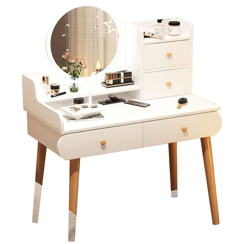 Contemporary White Vanity Dressing Table with Mirror in Solid Wood Clearhalo 'Bedroom Furniture' 'furn' 'furn_makeup_vanities' 'Furniture' 'Makeup Vanities' 'makeup_vanities' 1200x1200_39fe49ff-3a93-4077-9d44-02fd9c340dd3