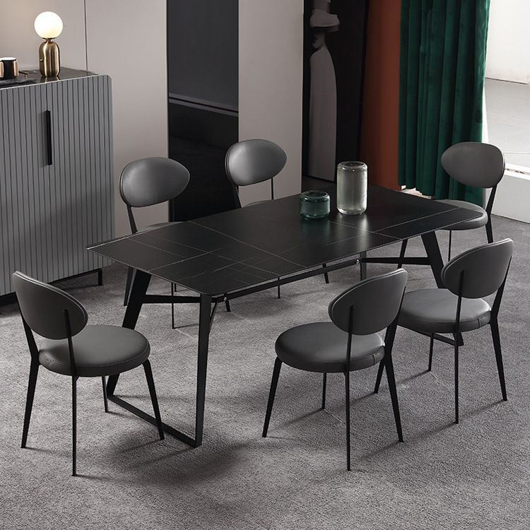 Contemporary Restaurant Leather Side Chair Open Back Dining Chair with Black Legs Clearhalo ' kitchen&dining_furn' 'Dining Chairs' 'Dining Tables & Seating' 'dining_chair' 'furn' 'furn_dining_chair' 'Furniture' 'furniture_dining_chair' 'Kitchen & Dining Furniture' 'kitchen' 1200x1200_39fe9b20-7ed2-4dcb-891b-1313b5879230