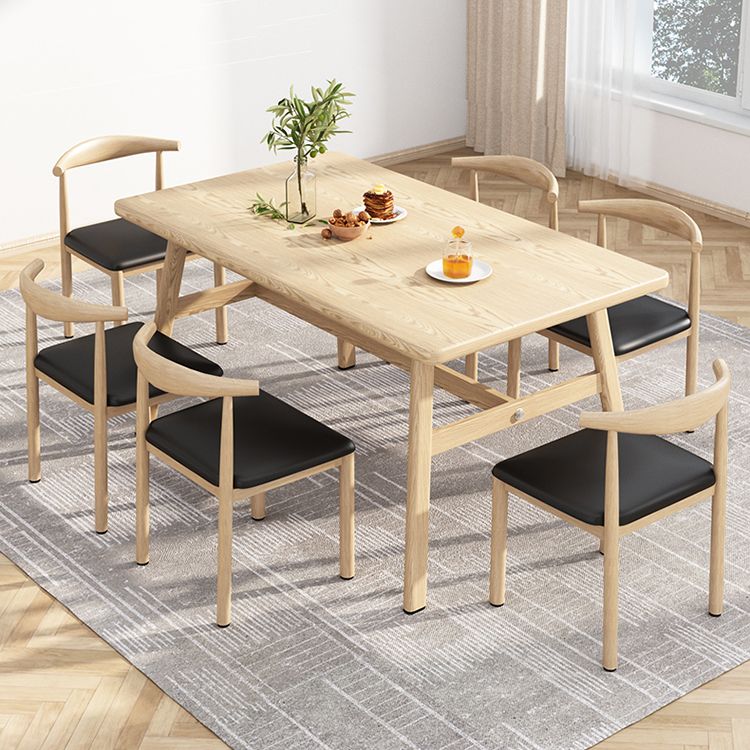 Wooden Modern Dining Room Set Standard Height with Trestle Base Formal Table Set for Home Use Clearhalo 'Dining Room Sets' 'Dining Tables & Seating' 'dining_room_set' 'furn' 'furn_dining_room_set' 'Furniture' 'furniture_dining_room_set' 'Kitchen & Dining Furniture' 'kitchen&dining_furn' 'kitchen' 1200x1200_39ff200f-81fd-493c-860c-c728acaff22d