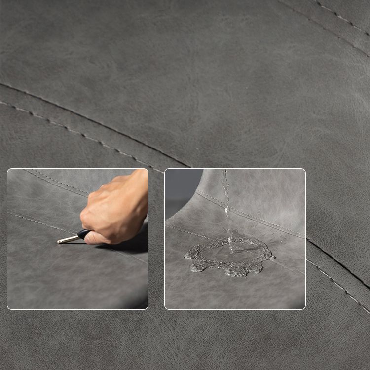 Scandinavische metalen barkrukkenleer Leer Low Back Teller Stool