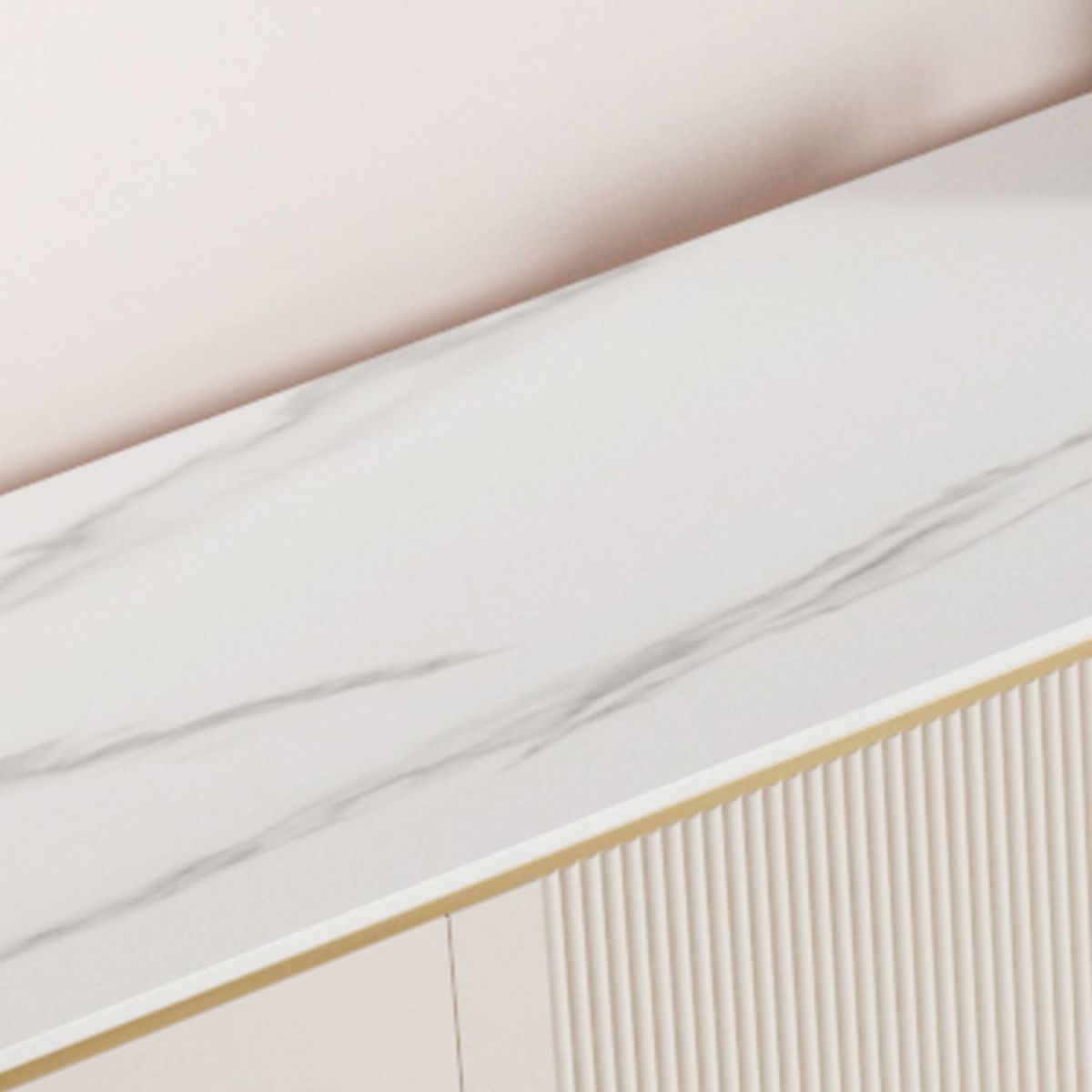 Singer de la consola de televisión de piedra sinterizada casera escandinava de televisión con patas de metal