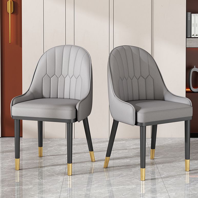 Glam Style Parsons Dining Side Chair Leather Indoor Dining Chair Clearhalo 'Dining Chairs' 'Dining Tables & Seating' 'dining_chair' 'furn' 'furn_dining_chair' 'Furniture' 'furniture_dining_chair' 'Kitchen & Dining Furniture' 1200x1200_3a04608a-cdeb-4a83-950e-fe7421039268