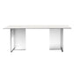 Rectangle Double Pedestal Table Modern Dining Table Acrylic Base Table for Home