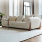 Modern Style Living Room Tuxedo Arm Settee Tight Back Seating in White