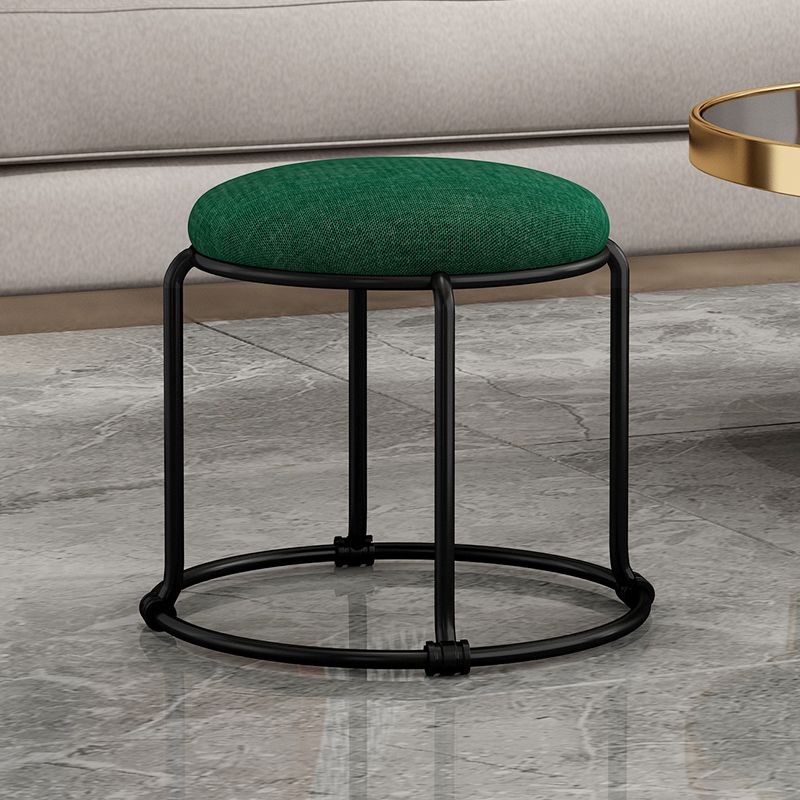 Contemporary Ottoman Fabric Upholstered Solid Color Round Ottoman Clearhalo 'furn' 'furn_ottomans_poufs' 'Furniture' 'Living Room Furniture' 'Ottomans & Poufs' 'ottomans_poufs' 1200x1200_3a069e5f-fe3a-46c3-b437-87dd7498f865