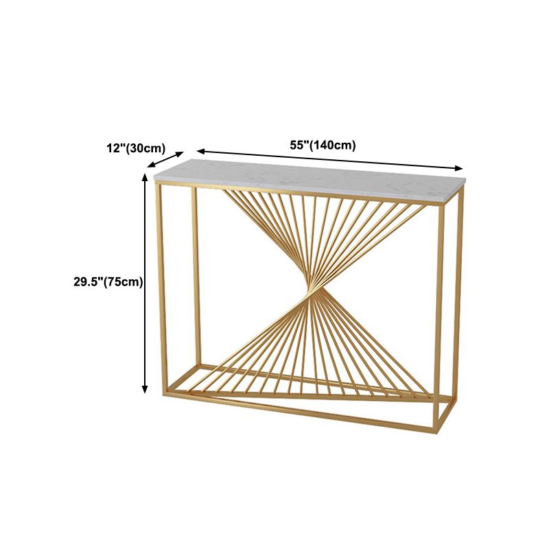 Glam Marble Console Table 12" W White Rectangle Sofa Table for Hall Clearhalo 'Console Tables' 'console_tables' 'Entry & Mudroom Furniture' 'furn' 'furn_console_tables' 'Furniture' 1200x1200_3a06ebd9-755e-4baa-a627-fa9db965fac3