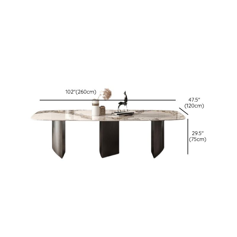 Moderne stenen eettafel, rechthoekige tafel voor eetkamer, keuken