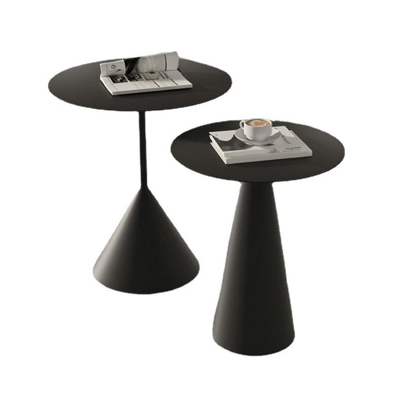 Mid-Century Modern Couchtisch mit Sockel aus Metall, runder Cocktailtisch