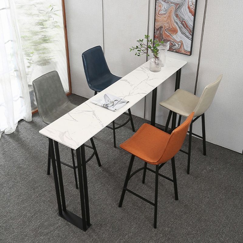 Indoor Stone and Metal Event and Cocktail Table Industrial Sled Counter Table Clearhalo 'Bar Furniture' 'Bar Tables' 'bar_tables' 'furn' 'furn_bar_tables' 'Furniture' 'furniture_bar_tables' 'Kitchen & Dining Furniture' 1200x1200_3a07ec0a-3f8e-413d-bf5e-a4ab9a6fdecd