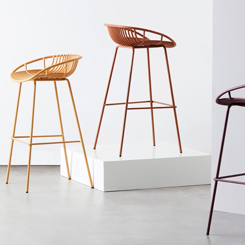 Modern Armless Backrest Counter Stool Iron Cashier Bar Stool with Seat and Pedal Clearhalo 'Bar Furniture' 'Bar Stools' 'bar_stools' 'furn' 'furn_bar_stools' 'Furniture' 'furniture_bar_stools' 'Kitchen & Dining Furniture' 1200x1200_3a081203-cc80-49a8-b976-9e08631df789