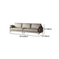 Modern Pillow Top Arm Sofa Faux/Genuine Leather Sofa in Gray