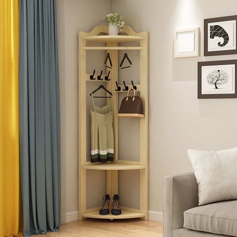 Modern Pine Wood Coat Hanger Hooks Storage Shelves Coat Rack in Living Room Clearhalo 'Entry & Mudroom Furniture' 'furn' 'furn_hall_tree_coat_racks' 'Furniture' 'Hall Trees & Coat Racks' 'hall_tree_coat_racks' 1200x1200_3a097ecf-3745-4ef7-89a5-e8e2d808eda3