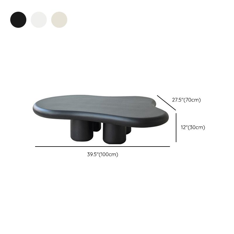 Scandinavian Free Form Coffee Table with 4 Legs in Pine Wood