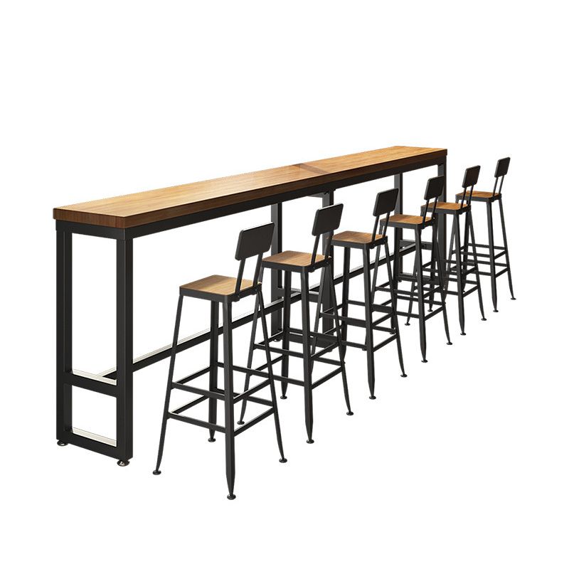Wood Top Bar Table Rectangle Bar Table for Kitchen Living Room Coffee Room Clearhalo 'Bar Furniture' 'Bar Tables' 'bar_tables' 'furn' 'furn_bar_tables' 'Furniture' 'Kitchen & Dining Furniture' 1200x1200_3a10be0e-f001-4443-a89d-2a0aa5172ea0