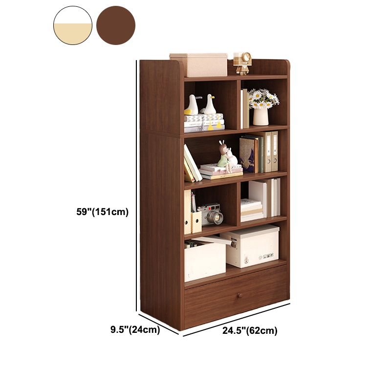Modern Wooden Bookshelf Closed Back Bookcase for Home Office
