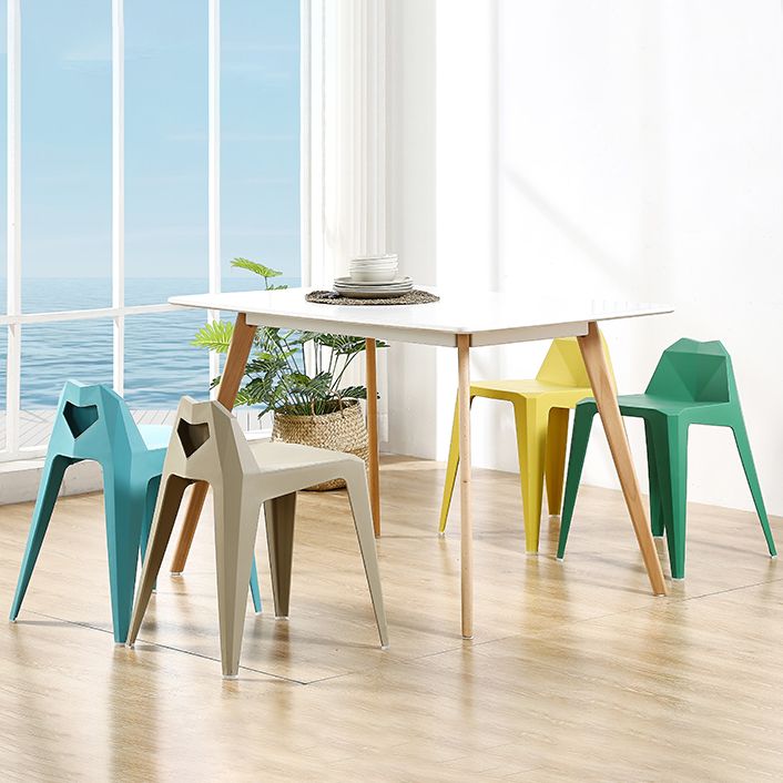 Contemporary Solid Back Dining Side Chair Kitchen Plastic Dining Side Chair Clearhalo ' kitchen&dining_furn' 'Dining Chairs' 'Dining Tables & Seating' 'dining_chair' 'furn' 'furn_dining_chair' 'Furniture' 'furniture_dining_chair' 'Kitchen & Dining Furniture' 'kitchen' 1200x1200_3a137933-8921-44f0-8163-9b4870644f07