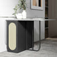 Foldable Wooden Top Dining Table Medieval Modern Rectangle Table with Storage Trestle Base Clearhalo ' dining_table' 'Dining Tables & Seating' 'Dining Tables' 'furn' 'furn_dining_table' 'Furniture' 'furniture_dining_table' 'Kitchen & Dining Furniture' 'kitchen&dining_furn' 'kitchen' 'kitchen_dining_table' 1200x1200_3a138b8c-1157-4494-b98a-29ad42389ece