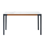 Stile contemporaneo 1/5/7 pezzi Panchina da pranzo in pietra rettangolare set per casa