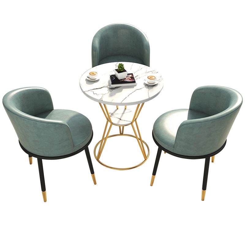 Juego de mesa de comedor de piedra blanca 1/2/4 piezas de comedor moderno