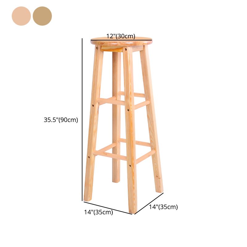 Contemporary Wood Bar Stool Indoor Bar Stool with Wood Seat and Footrest, 1 Piece Clearhalo 'Bar Furniture' 'Bar Stools' 'bar_stools' 'furn' 'furn_bar_stools' 'furniture_bar_stools' 'Kitchen & Dining Furniture' 'kitchen&dining_furn' 'kitchen' 'kitchen_furn' Furniture' 1200x1200_3a16508c-8e4c-4b82-b4d9-ff135694dc32