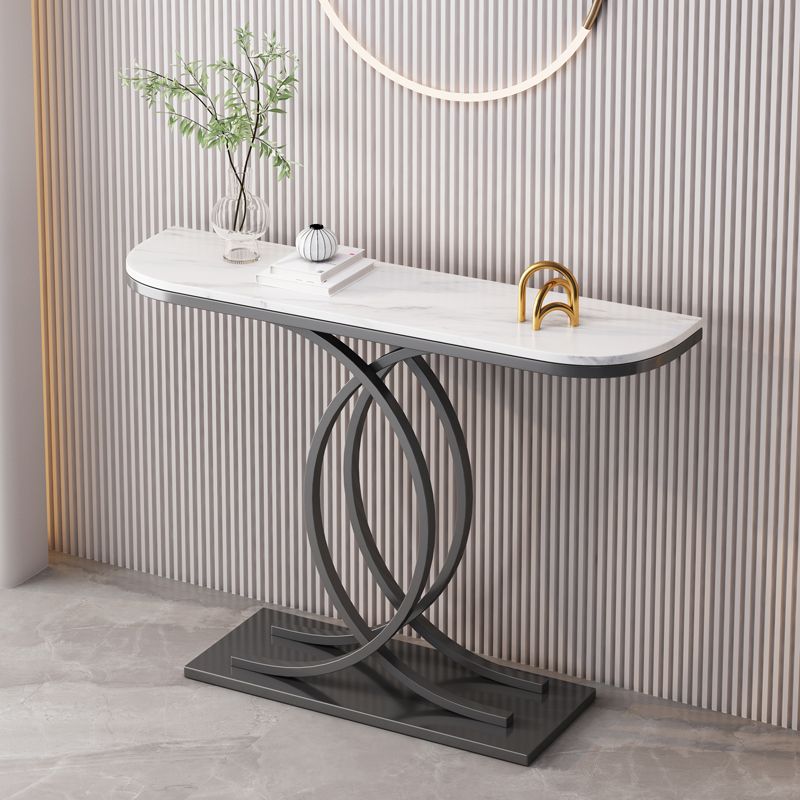 Table de consola de media luna glamera mesa de sofá de consola de hierro para hall