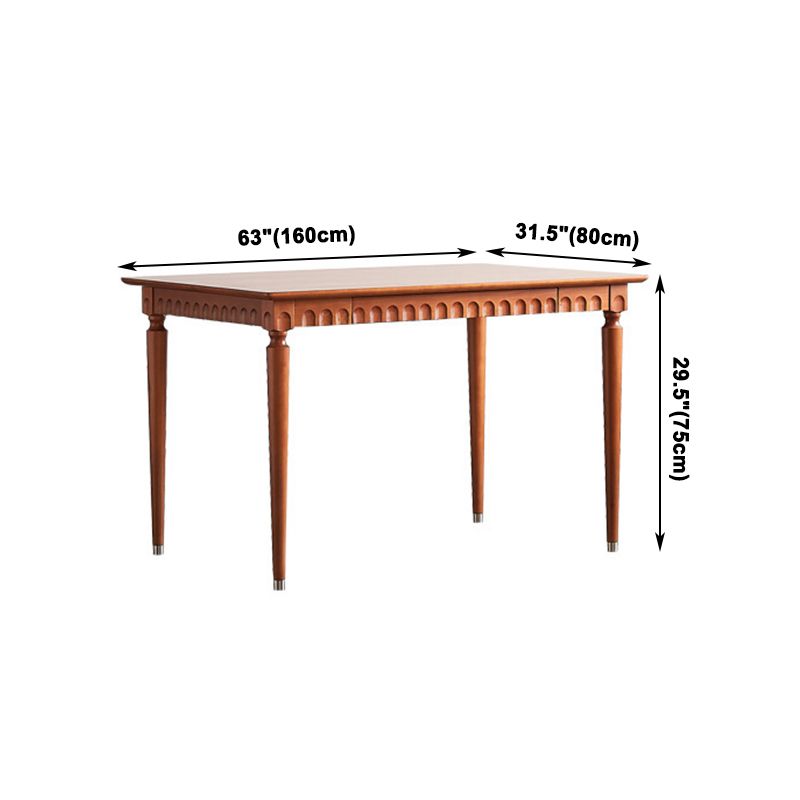 Mid-Century Brown Solid Wood Dining Table Rectangle Standard Dining Table for Kitchen Clearhalo ' dining_table' 'Dining Tables & Seating' 'Dining Tables' 'furn' 'furn_dining_table' 'Furniture' 'furniture_dining_table' 'Kitchen & Dining Furniture' 'kitchen&dining_furn' 'kitchen' 'kitchen_dining_table' 1200x1200_3a165e8f-6fad-400f-86bb-62788fd39a34