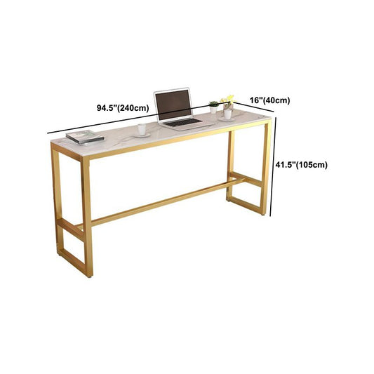 Stone Bar Dining Table Glam Style Bar Table for Milk Tea Shop Cafe