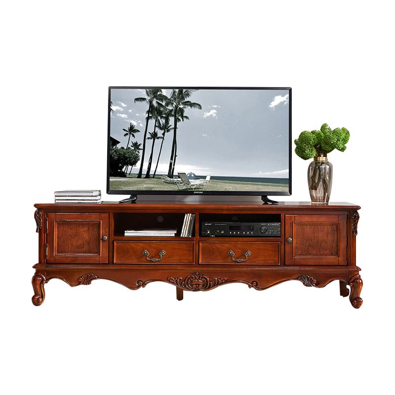 Traditional Wood TV Stand Console Open Storage TV Media Stand with Doors for Living Room Clearhalo 'furn' 'furn_tv_stands_entertainment_centers' 'Furniture' 'Living Room Furniture' 'TV Stands & Entertainment Centers' 'TV Stands & Media Storage Furniture' 'tv_stands_entertainment_centers' 1200x1200_3a170a54-a681-4d04-baaa-f148b3500b97