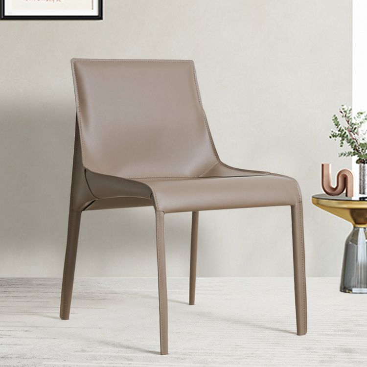 Designer Style Leather Dining Chair Matte Finish Parsons Dining Side Chair Clearhalo ' kitchen&dining_furn' 'Dining Chairs' 'Dining Tables & Seating' 'dining_chair' 'furn' 'furn_dining_chair' 'Furniture' 'furniture_dining_chair' 'Kitchen & Dining Furniture' 'kitchen' 1200x1200_3a182a9d-79c8-46b5-bc22-74f7cb47f72b