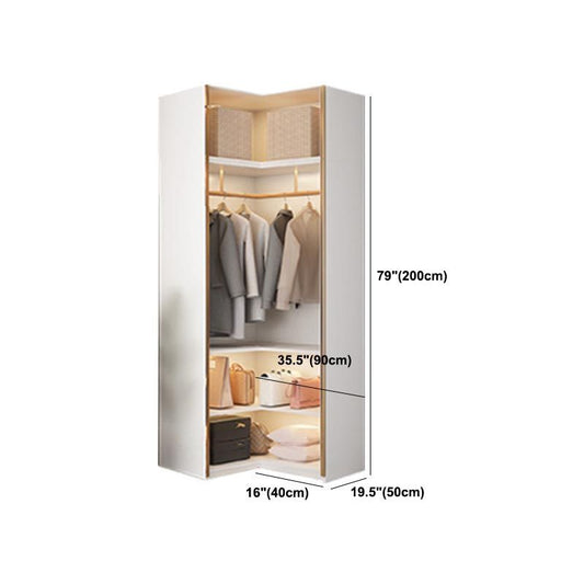 Modern Style Wardrobe White Color Wood Wardrobe Closet with Shelves Clearhalo 'Armoires & Wardrobes' 'armoires_wardrobes' 'Bedroom Furniture' 'furn' 'furn_armoires_wardrobes' 'Furniture' 1200x1200_3a18e199-787b-45a1-9fe6-929349254390