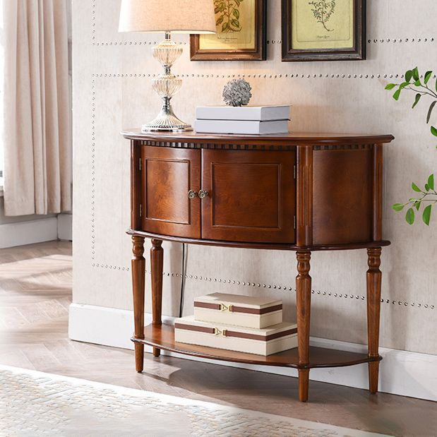 Tavolo di accento di legno vittoriano Mezza luna Console Table per Hall