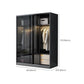 Black Wardrobe for Home Modern Style Cabinet with Glass Doors Clearhalo 'Armoires & Wardrobes' 'armoires_wardrobes' 'Bedroom Furniture' 'furn' 'furn_armoires_wardrobes' 'Furniture' 1200x1200_3a1b5640-c08a-41a6-a093-73e1d7c4bb39