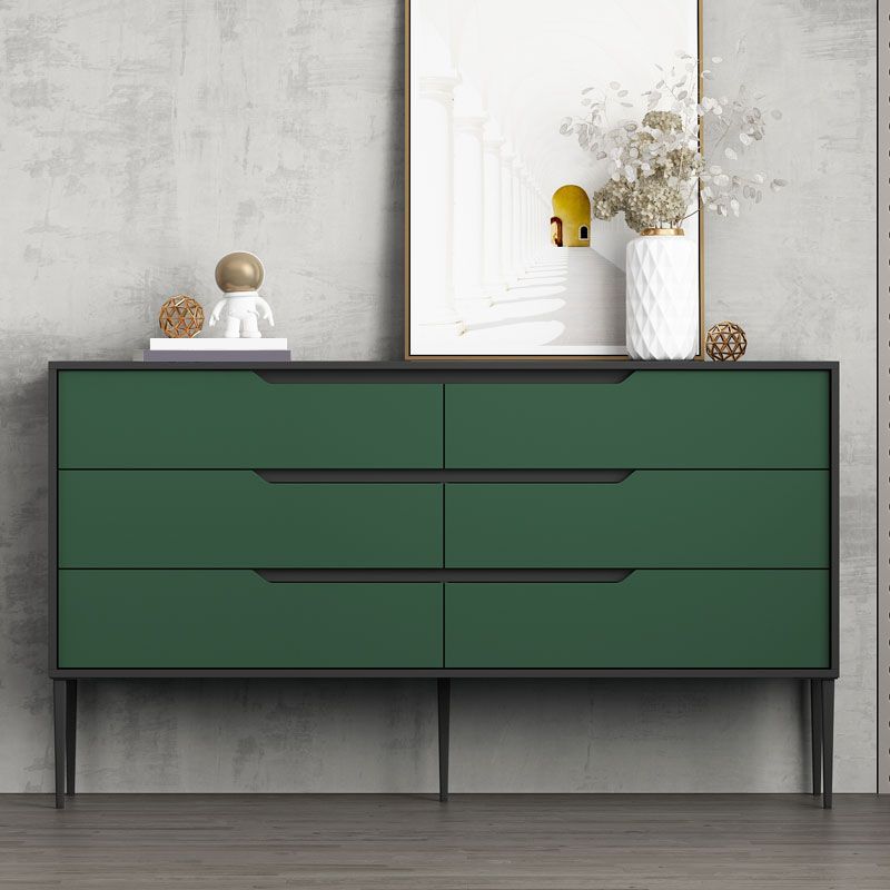 Eigentijdse horizontale houten ladekast, slaapkamer, lingeriekast, ladekast met lade