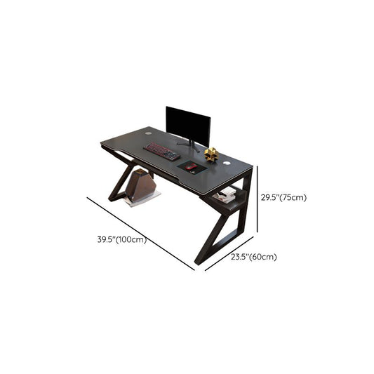 Industrial Wooden Computer Desk Antique Finish Office Desk with Steel Legs