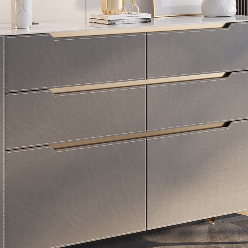 Contemporary Sideboard Cabinet Stone Sideboard Table with Drawers for Kitchen Clearhalo 'buffet_sideboard' 'Buffets & Sideboards' 'furn' 'furn_buffet_sideboard' 'Furniture' 'Kitchen & Dining Furniture' 1200x1200_3a1d92eb-2753-4df1-8652-d74a4b8a15de