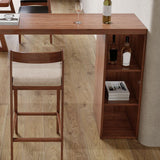 Industriel 1/2 pièces Table de bar ensemble Table de comptoir en bois de pin avec tabourets hauts