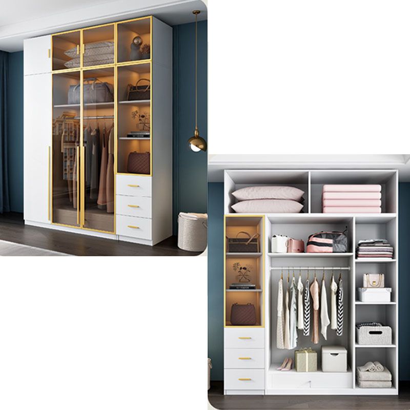 Gabinete de almacenamiento de dormitorio con puertas de vidrio marrón gabinete de puerta con bisagras contemporáneas